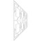 Ekena Millwork Set of Four Panels for 94 1/2"W x 36 1/4"H Monument Fretwork Wainscot Wall Paneling WPKP18X01X47MMT - alternate 2